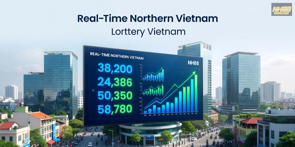 Hình minh họa khái niệm xổ số miền Bắc trên nền tảng NH88 với giao diện hiện đại