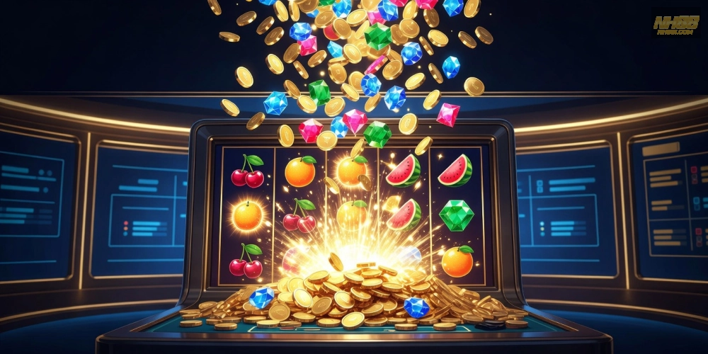 Hình minh họa khái niệm nổ hũ uy tín trên nền tảng nh88 với jackpot hấp dẫn