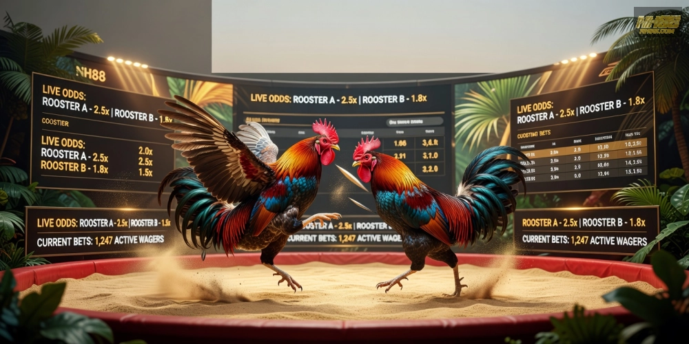 Hình ảnh minh họa khái niệm trực tiếp đá gà casino nh88 với trường gà chuyên nghiệp